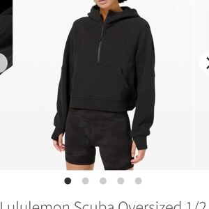 XS/S Black Lululemon Cropped Scuba Hoodie 1/4 Zip